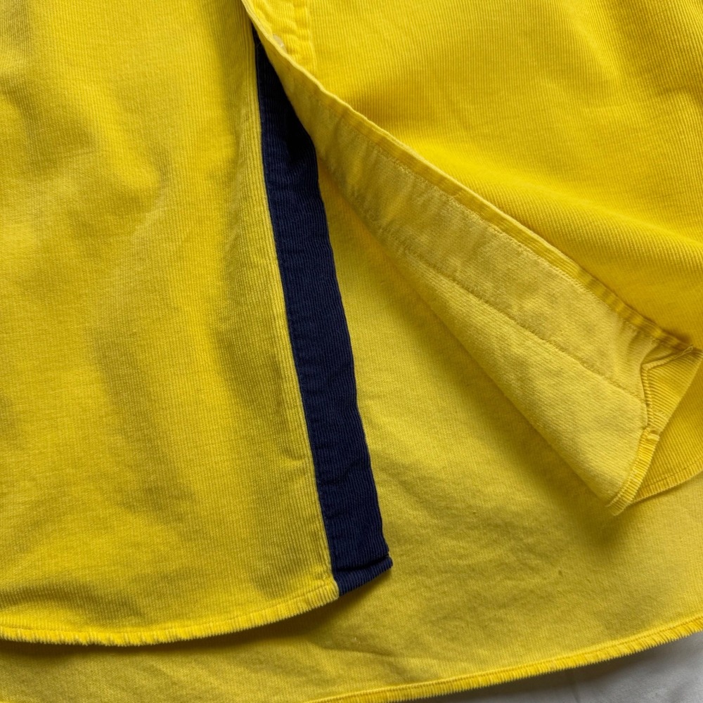 Ralph Lauren Golf Corduroy Button Down Shirt Men M Yellow Long Sleeve Crest Logo - Picture 7 of 12